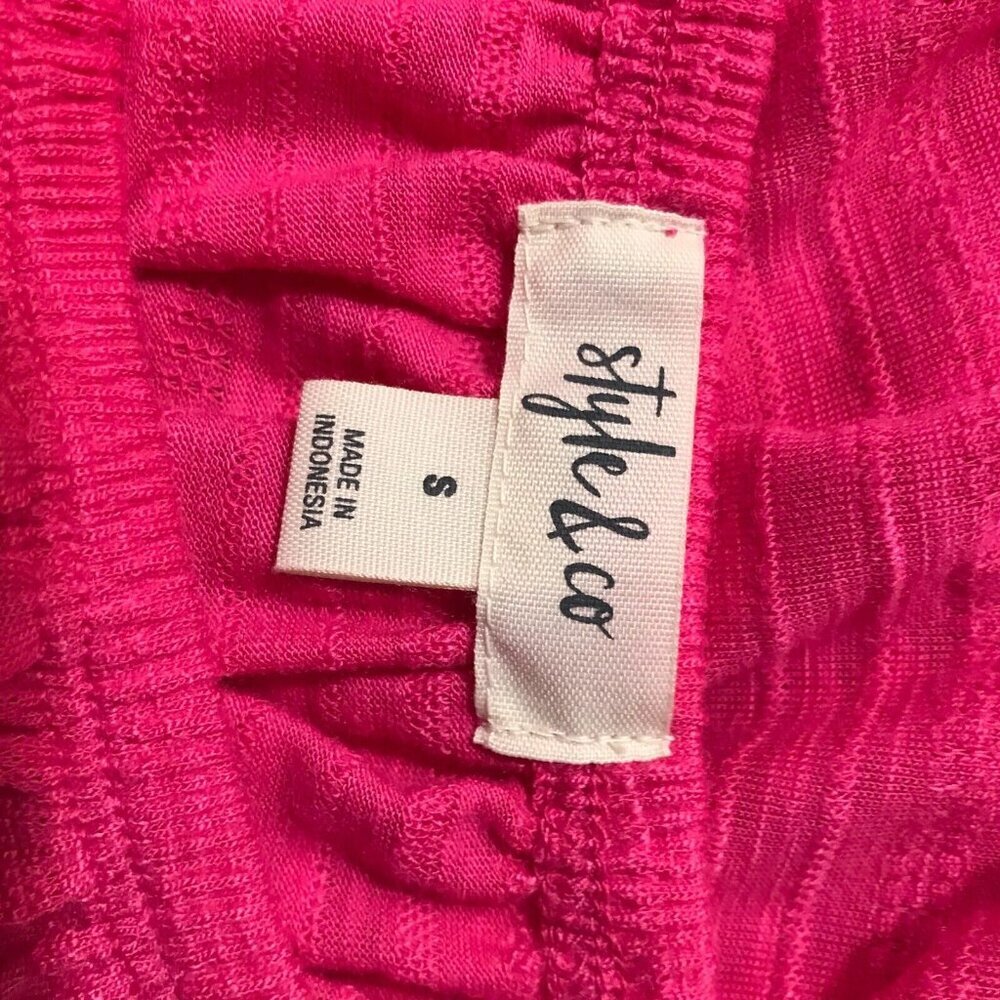 STYLE & CO. Pink Smocked Hem Knit Top NEW Size SMALL - Picture 5 of 5